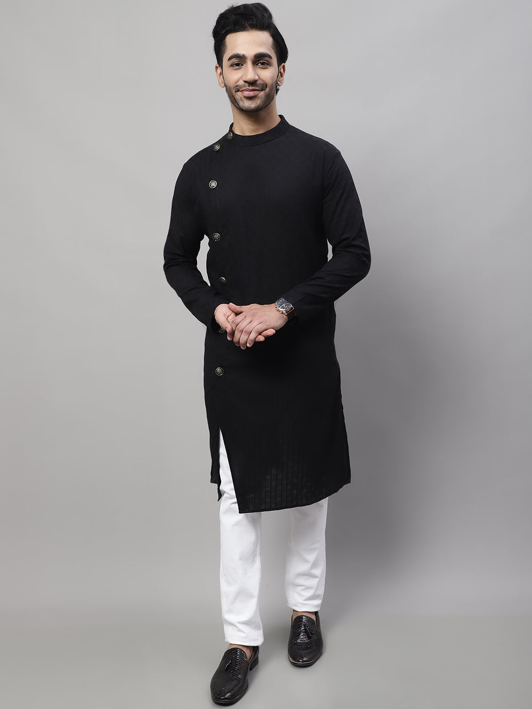 Men's Sherwani Kurta With Asymetrical Cut - Even Apparels