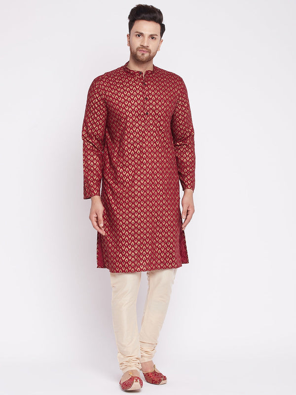 Men's Long Kurta with Band Collar -Even Apparels