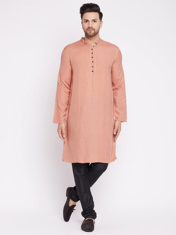 Men's Long Kurta with Band Collar -Even Apparels