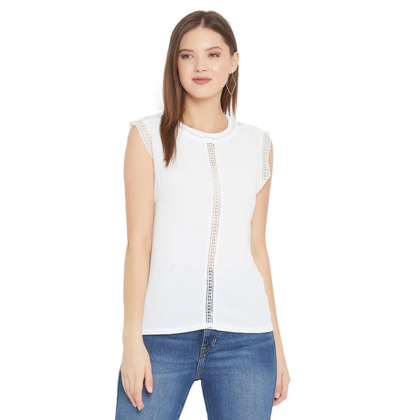 Women's Embellished Self Design Round Neck - Even Apparels