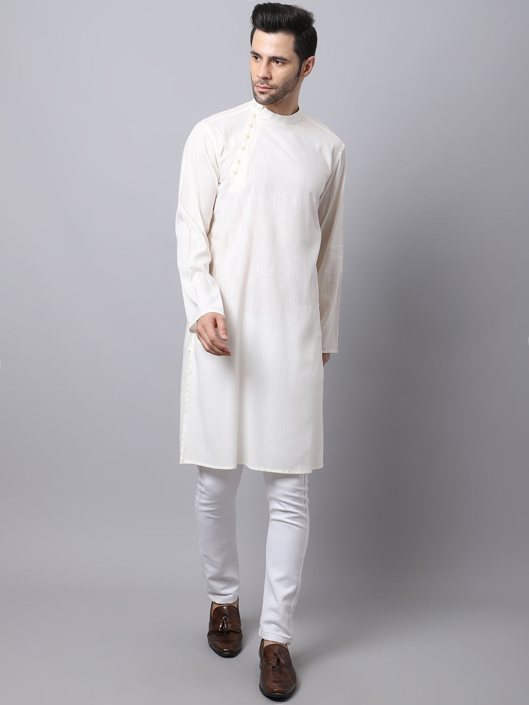 Men'S Pure Cotton Kurta With Side Placket - Even Apparels