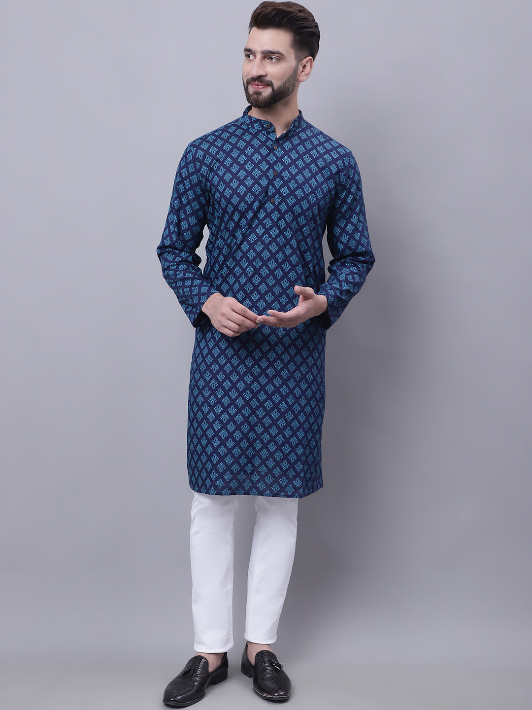 Men's Pure Cotton Kurta With Band Collar - Even Apparels