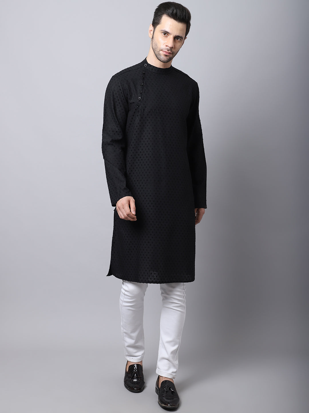 Men'S Pure Cotton Kurta With Side Placket - Even Apparels