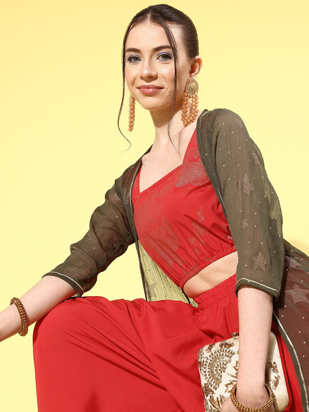 Women's Printed Co-Ords With Shrug - Ahalyaa