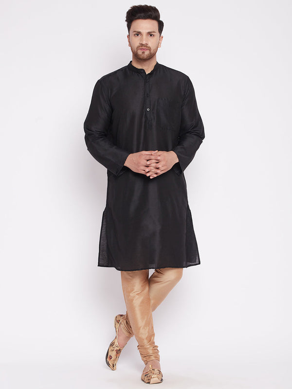 Men's Long Kurta with Band Collar -Even Apparels