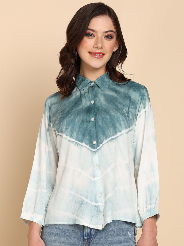 Women's Rayon Sea Green Shirt - Maaesa