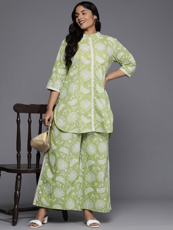 Plus Size Printed Pure Cotton Co-Ords