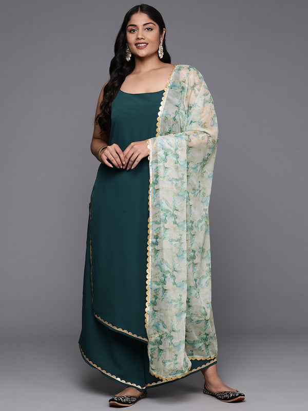 Plus Size Gotta Patti Kurta with Palazzos & Dupatta