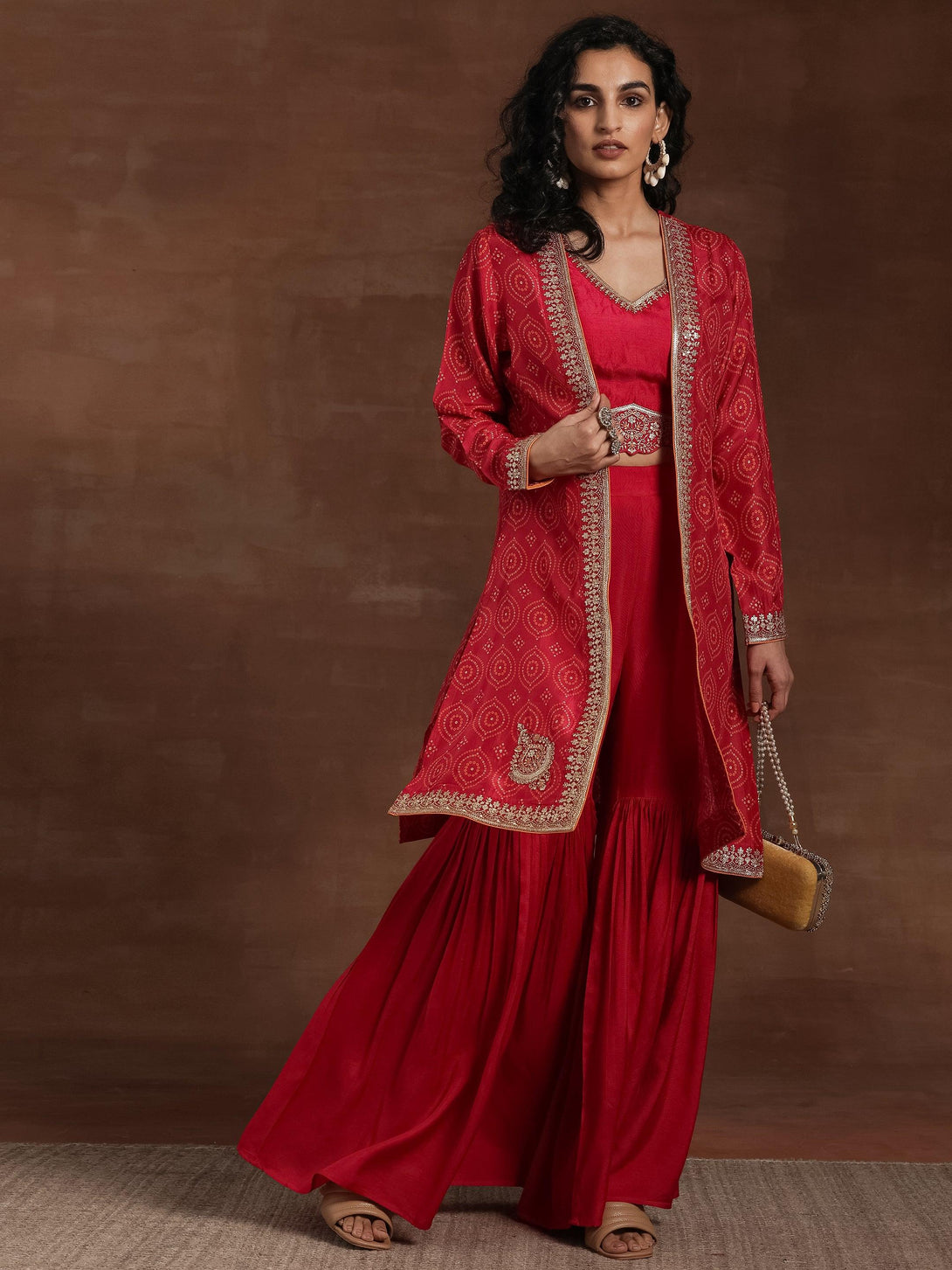 Pink Embroidered Silk Blend Co-Ords - Jashvi