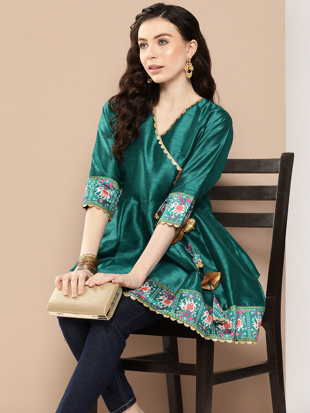 Women's Embroidered Ethnic Tunic - Ahalyaa