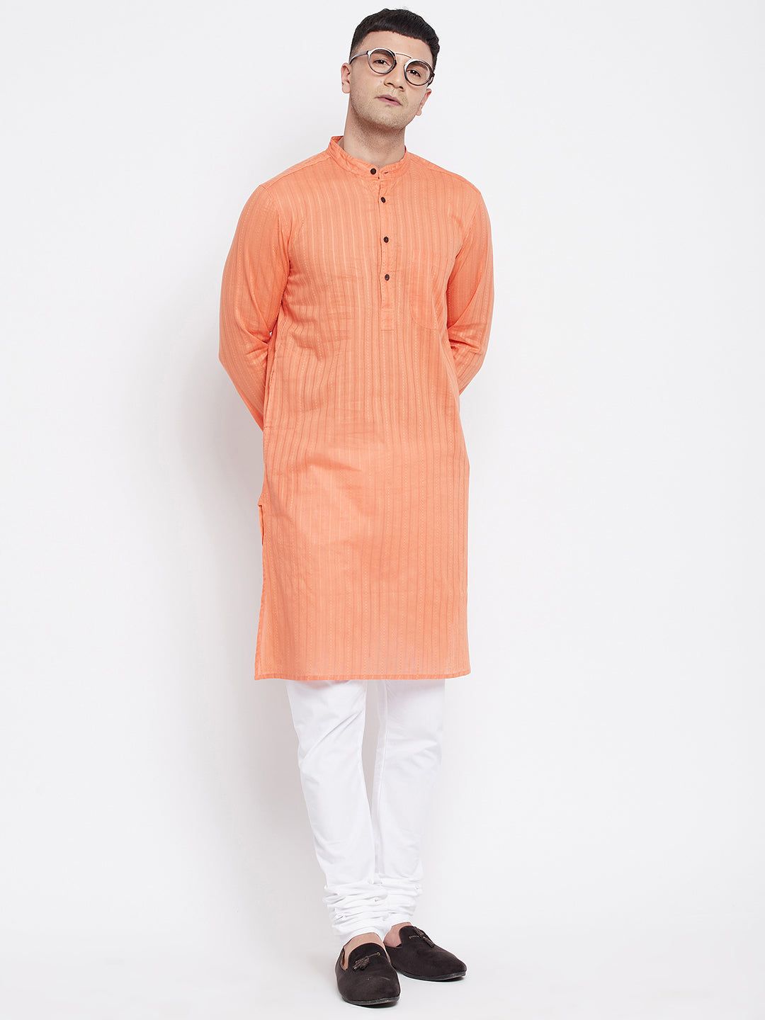 Men's Pure Cotton Kurta With Band Collar - Even Apparels