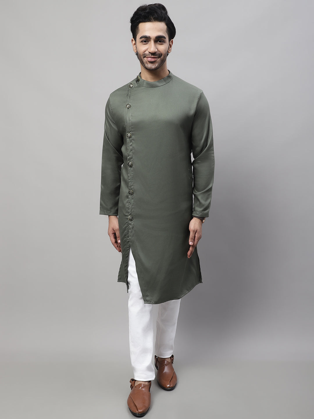 Men's Sherwani Kurta With Asymetrical Cut - Even Apparels