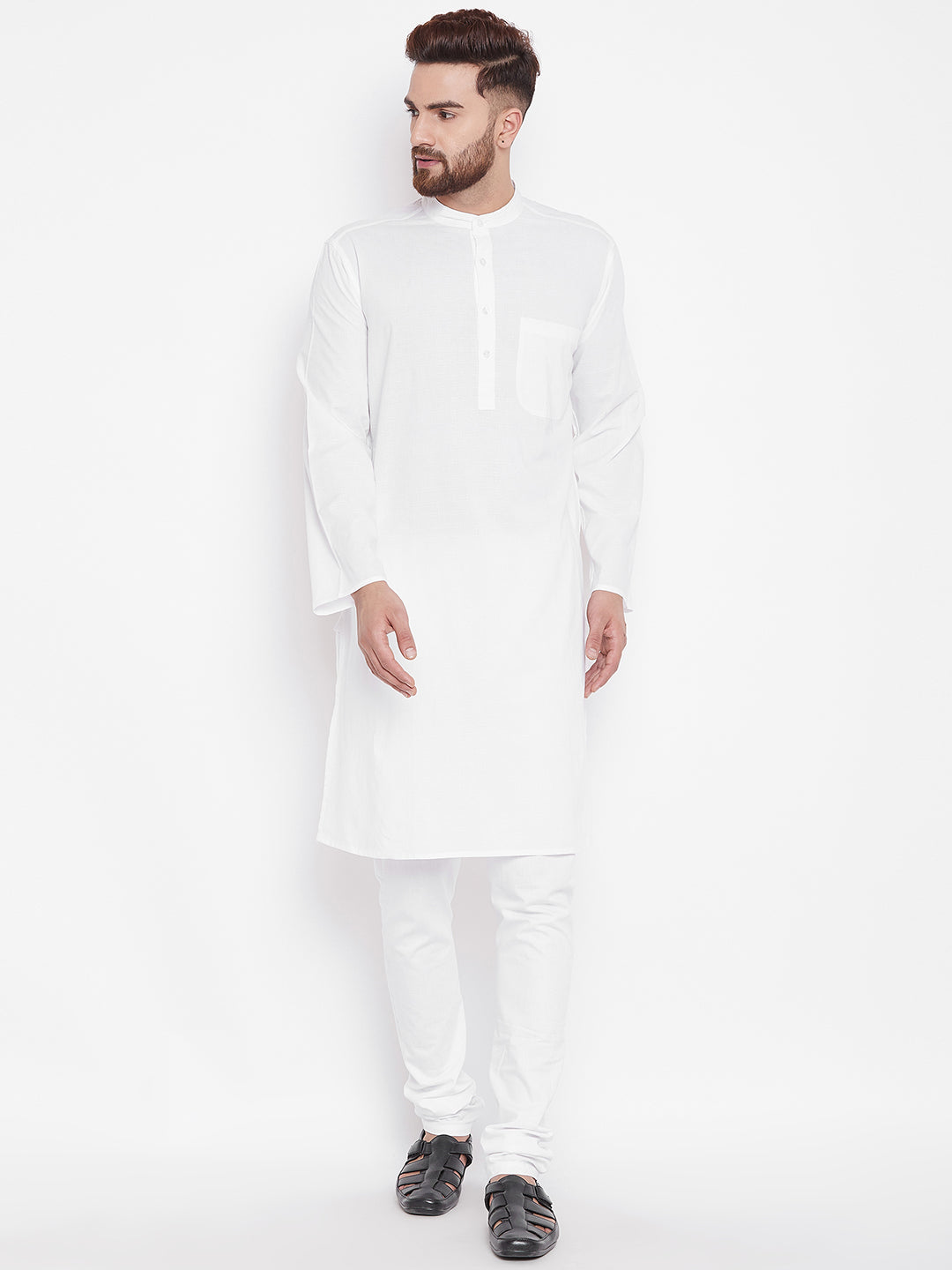 Men's Pure Cotton Kurta With Band Collar - Even Apparels