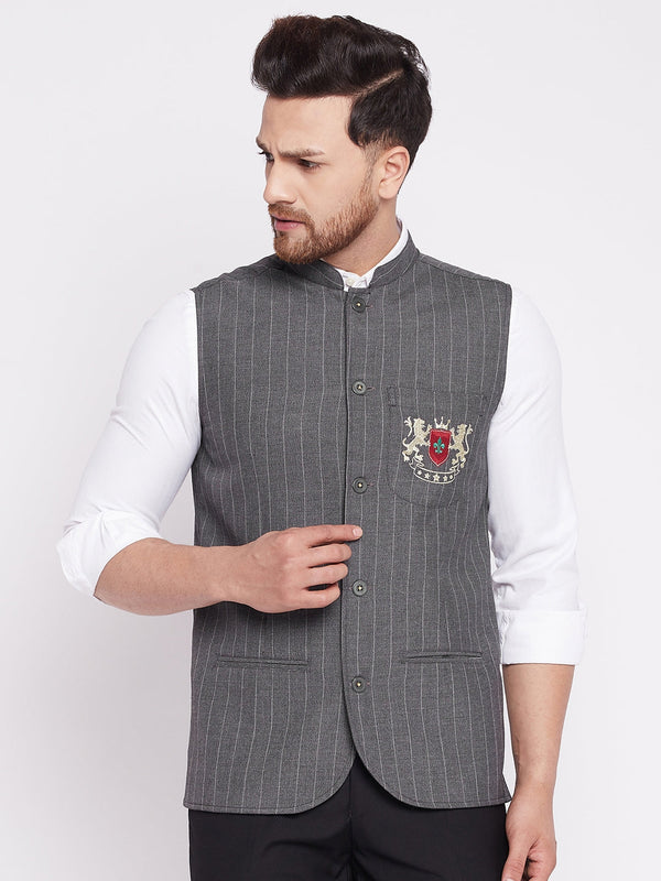 Men's Nehru Jacket With Welt Pockets -Even Apparels