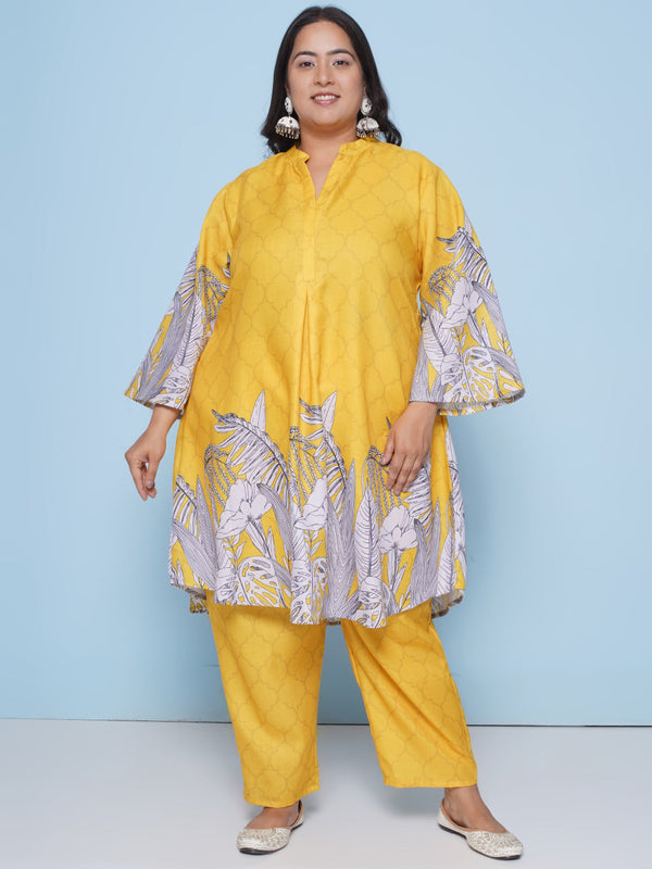 Mustered Color Printed kurta with Pants