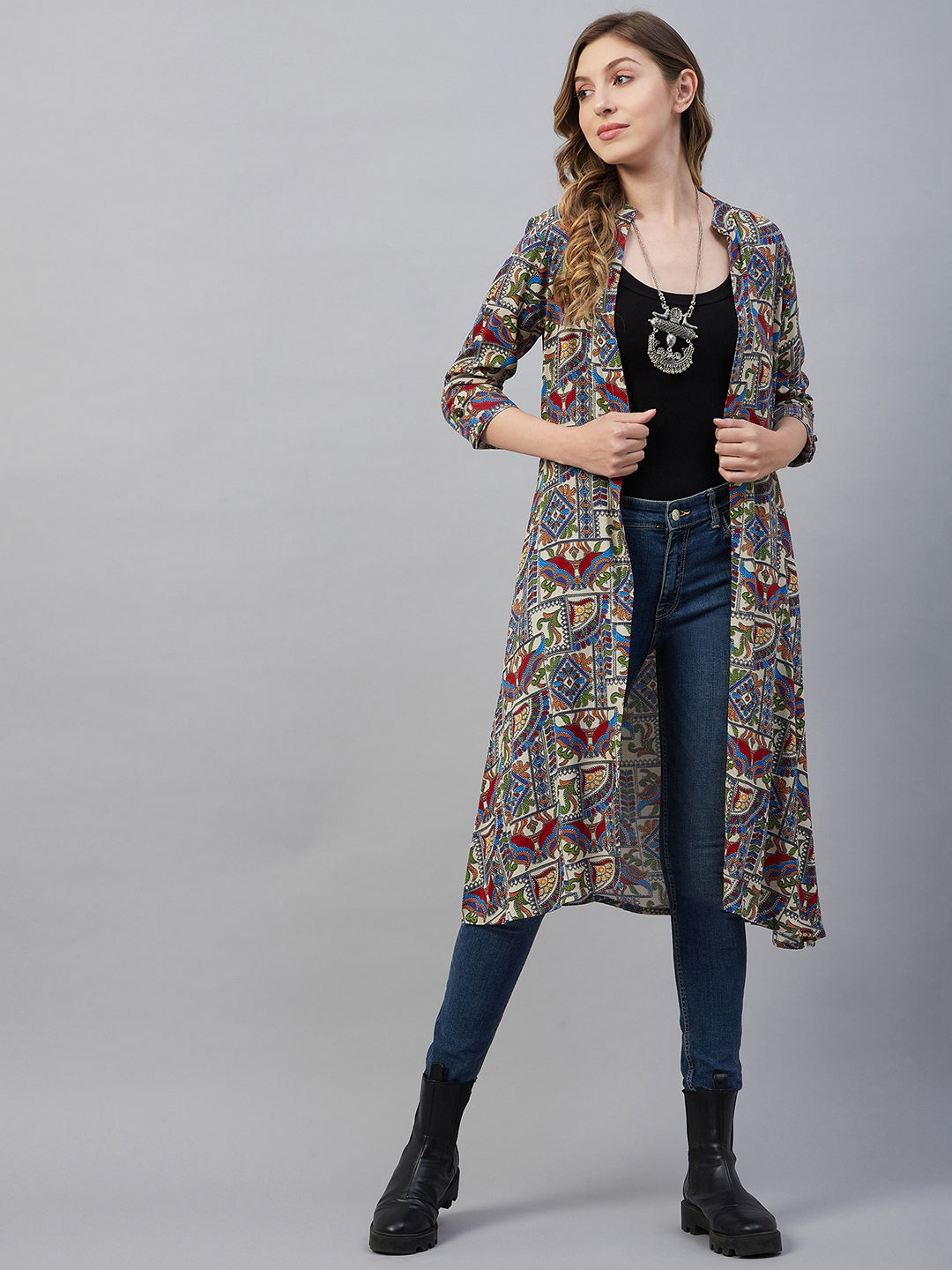 Women's Abstract Printed Shrug - Azira