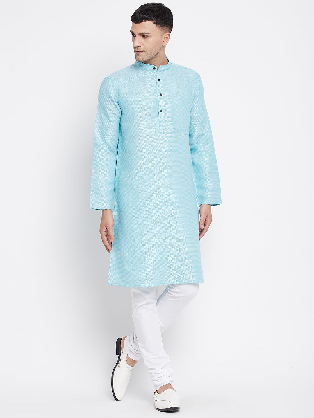 Men's Pure Cotton Kurta With Band Collar - Even Apparels