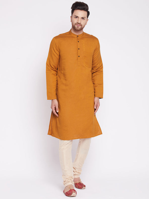 Men's Long Kurta with Band Collar -Even Apparels