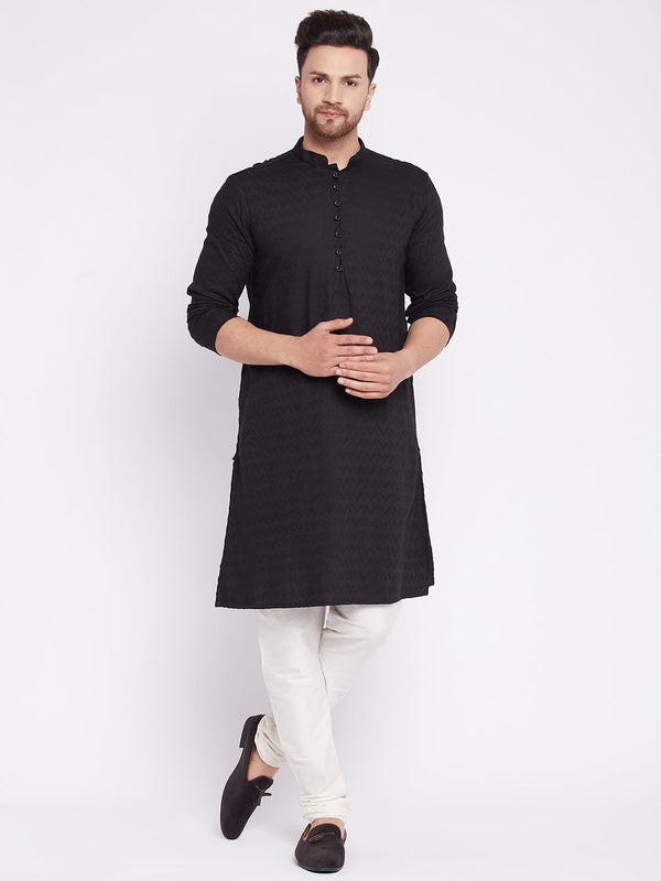 Men's Long Kurta with Band Collar -Even Apparels