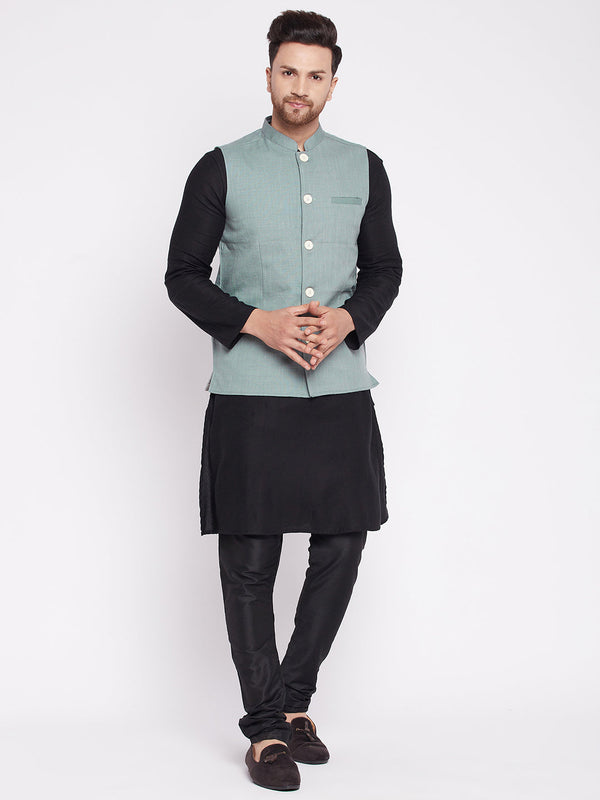 Men's Nehru Jacket with welt pockets -Even Apparels