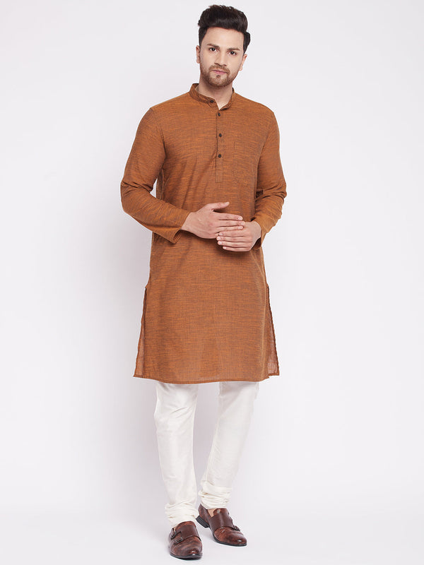 Men's Long Kurta with Band Collar -Even Apparels