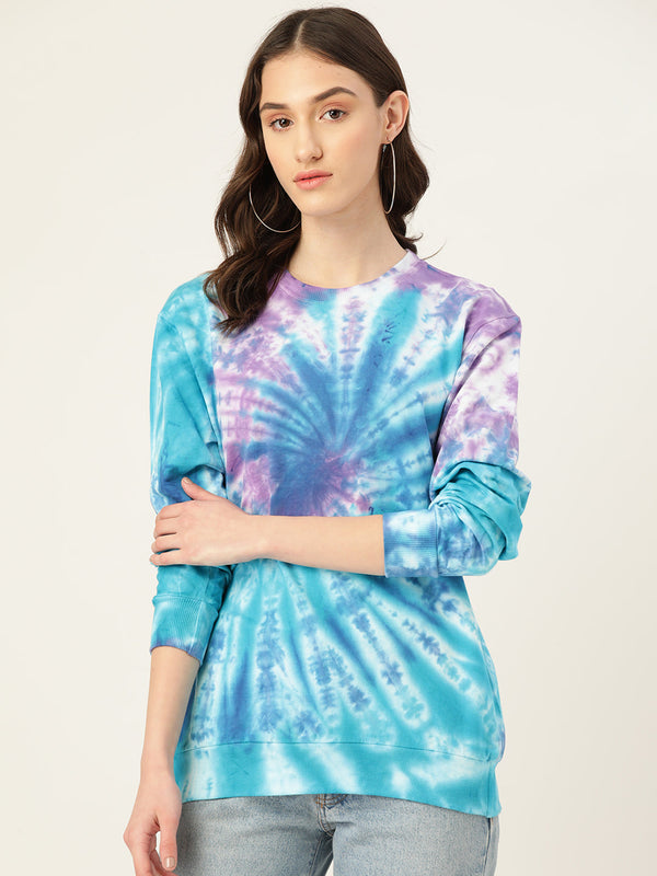 Women's Blue and Purple Mandla Tie Dye Sweatshirt - Maaesa