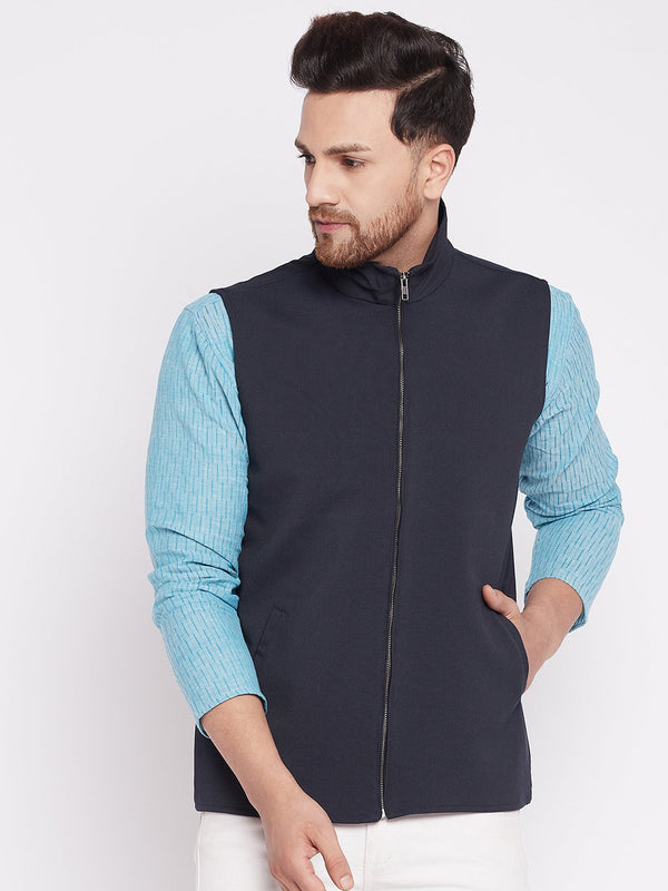 Men's Nehru Jacket With Welt Pockets -Even Apparels