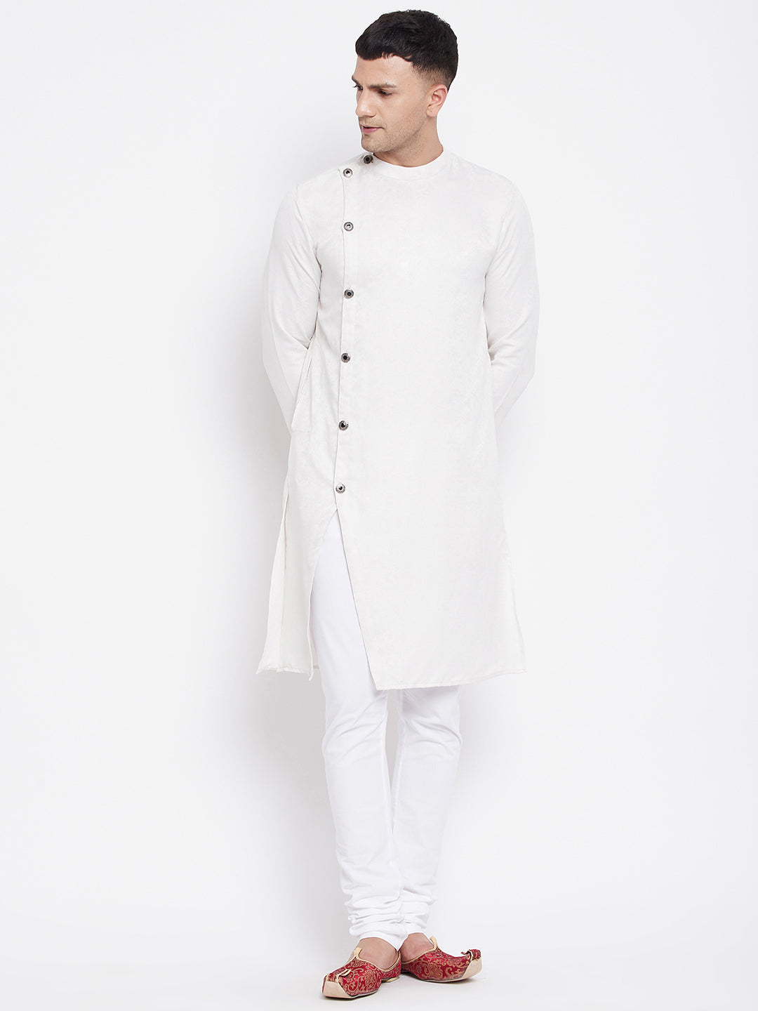 Men's Sherwani Kurta With Asymetrical Cut - Even Apparels