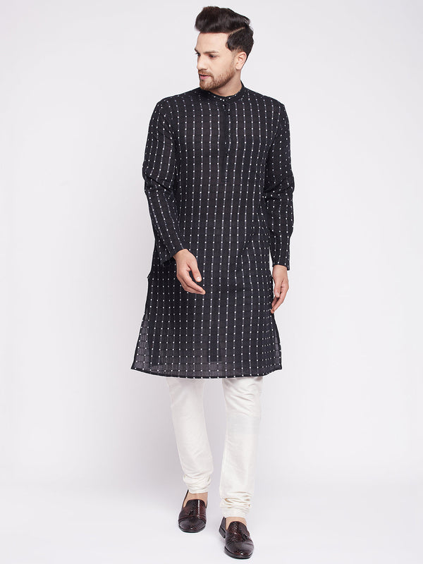 Men's Long Kurta with Band Collar -Even Apparels