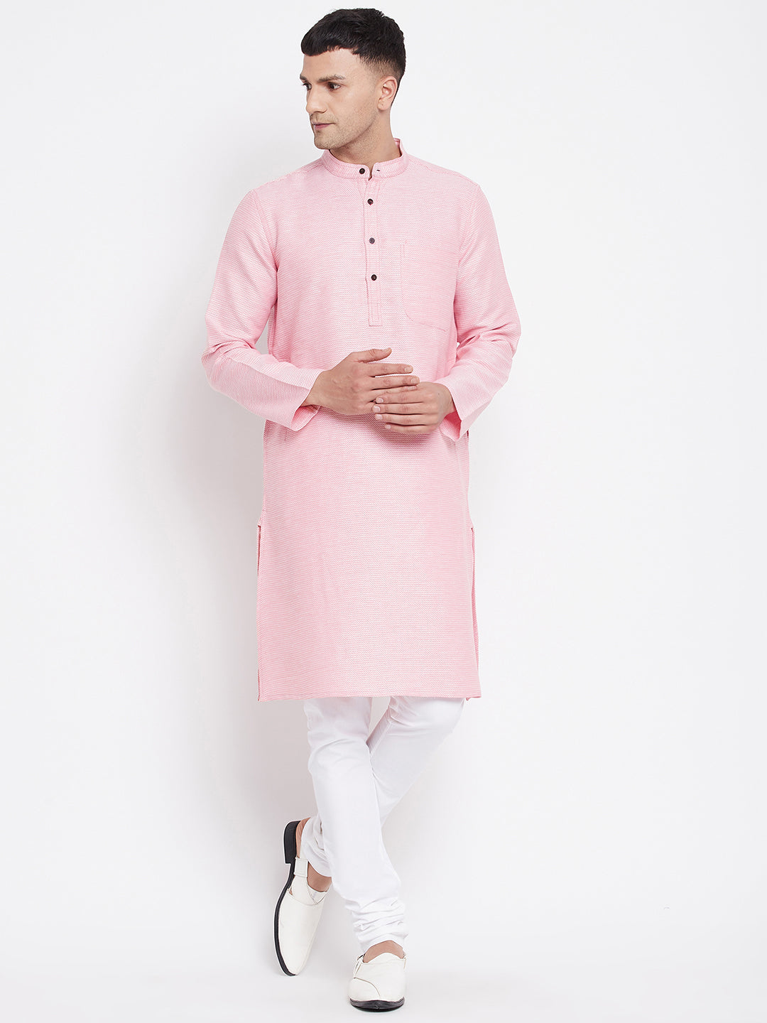 Men's Pure Cotton Kurta With Band Collar - Even Apparels