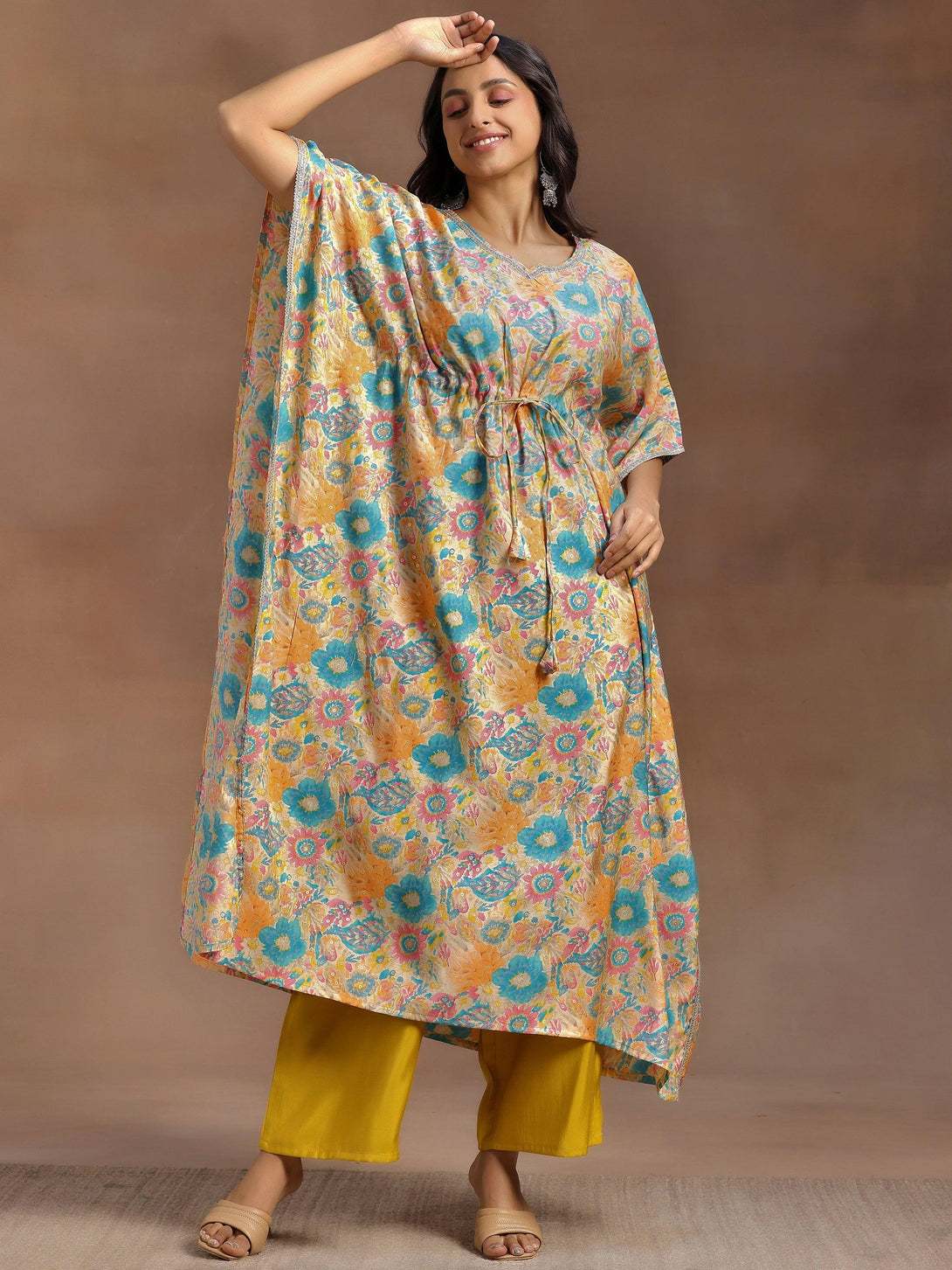 Multicoloured Printed Silk Blend Co-Ords - Jashvi