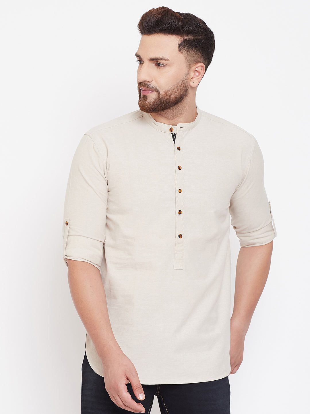 Men's Pure Cotton Kurta With Band Collar - Even Apparels