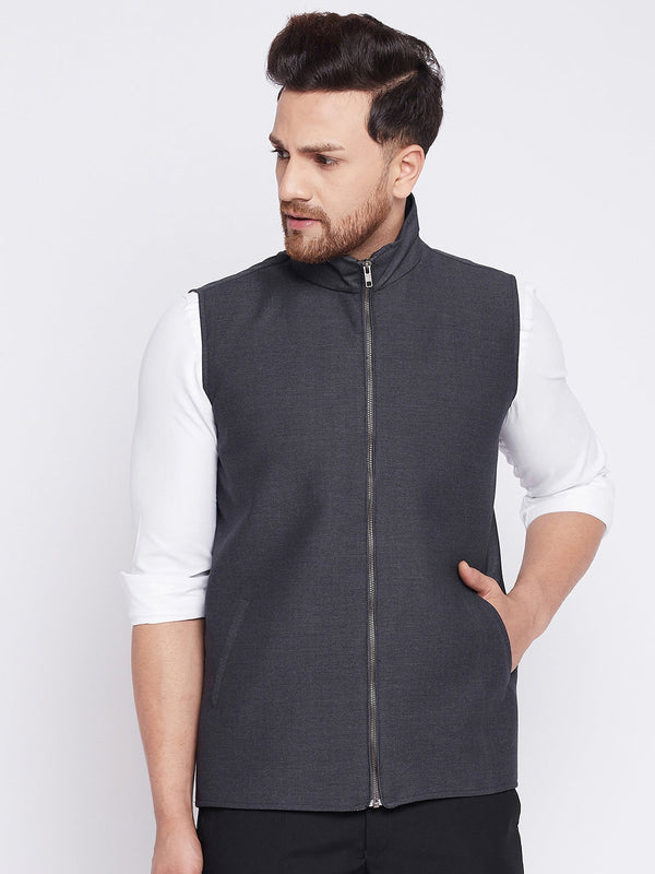 Men's Nehru Jacket With Welt Pockets -Even Apparels