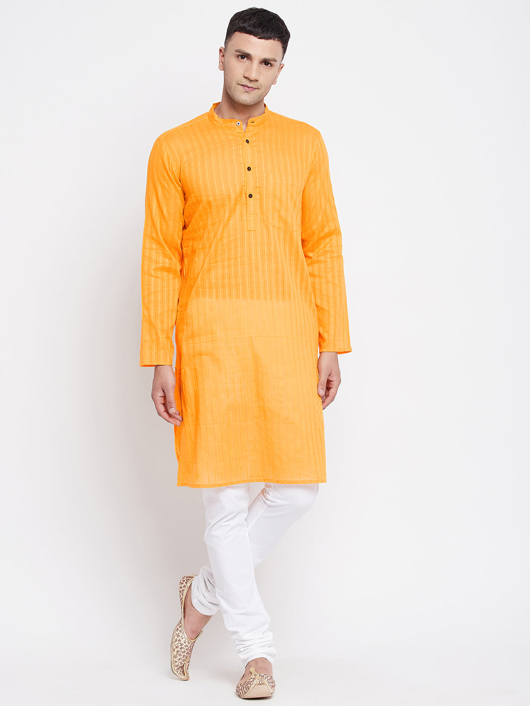 Men's Pure Cotton Kurta With Band Collar - Even Apparels