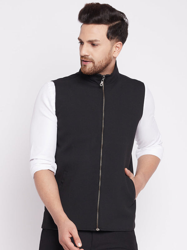 Men's Nehru Jacket With Welt Pockets -Even Apparels