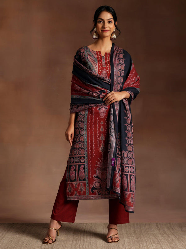 Black Printed Cotton Straight Suit With Dupatta - Jashvi