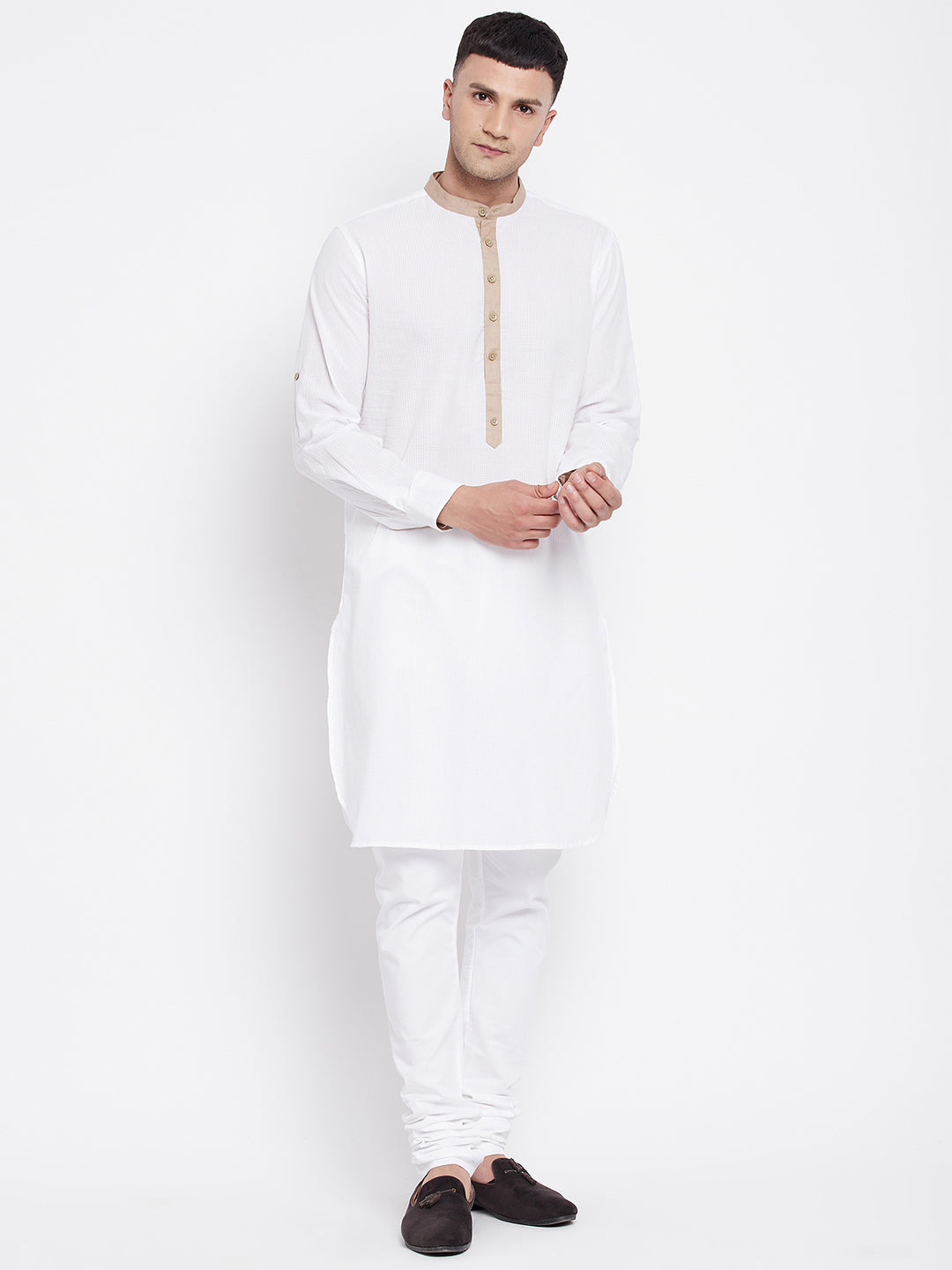 Men's Pure Cotton Kurta With Band Collar - Even Apparels