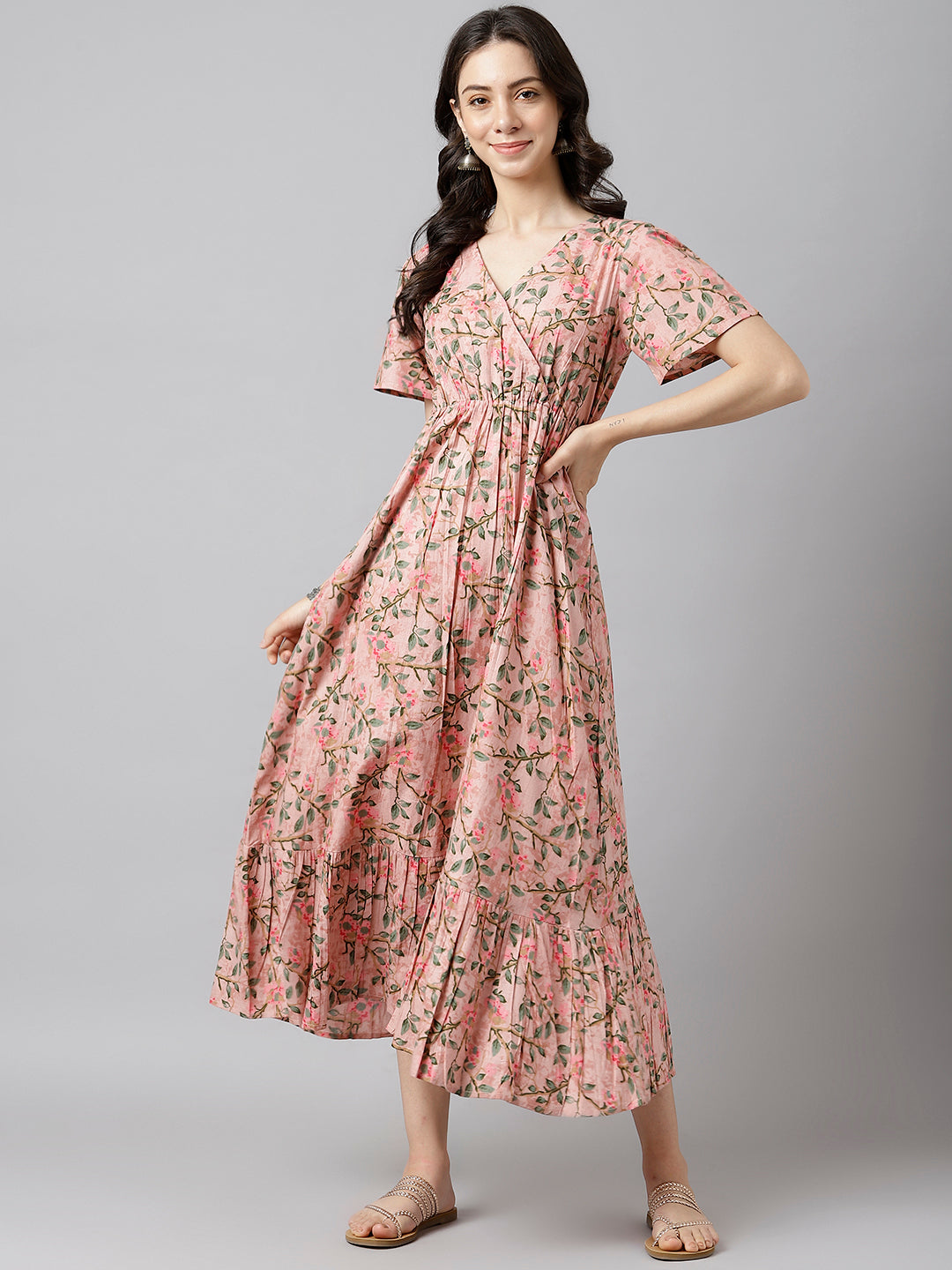 Women's Printed Cotton Fit & Flare Dress - Deckedup