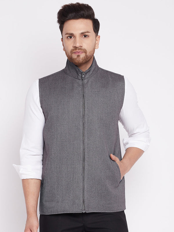 Men's Nehru Jacket With Welt Pockets -Even Apparels