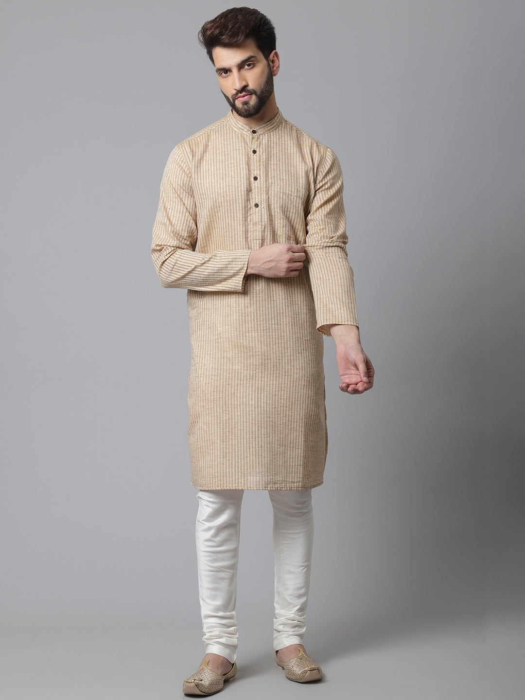 Men's Pure Cotton Kurta With Band Collar - Even Apparels