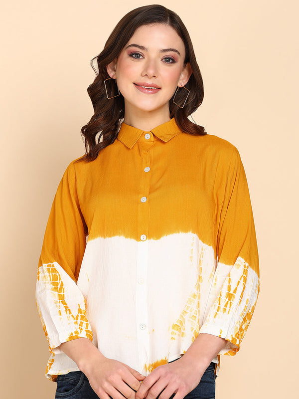 Women's Rayon Mustard Shirt - Maaesa