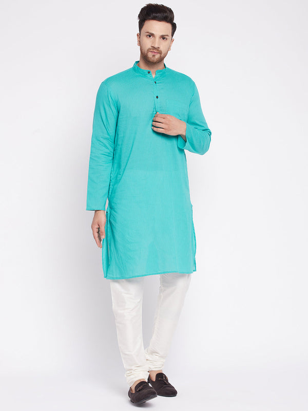 Men's Long Kurta with Band Collar -Even Apparels