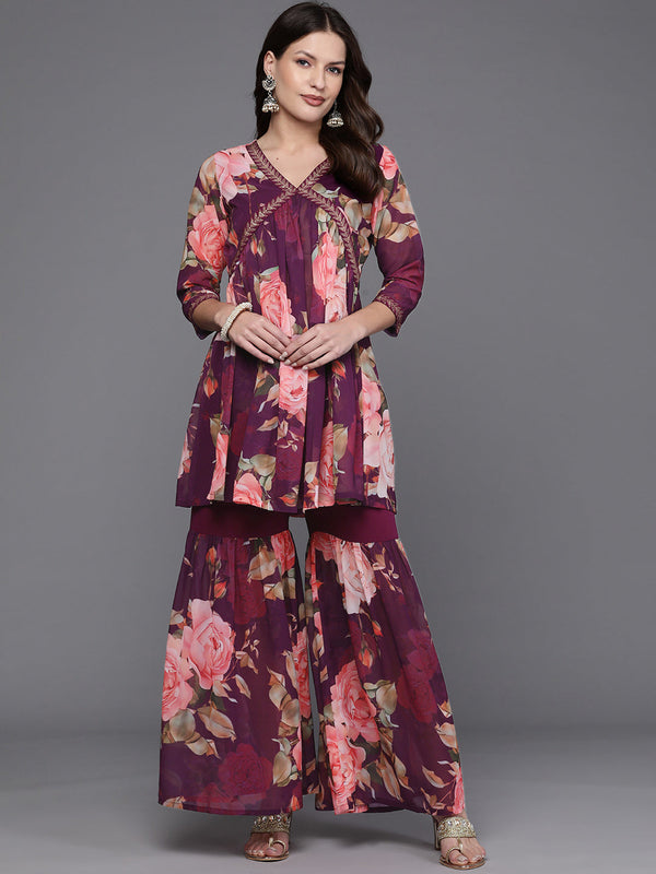 Women Floral Printed Sharara Set