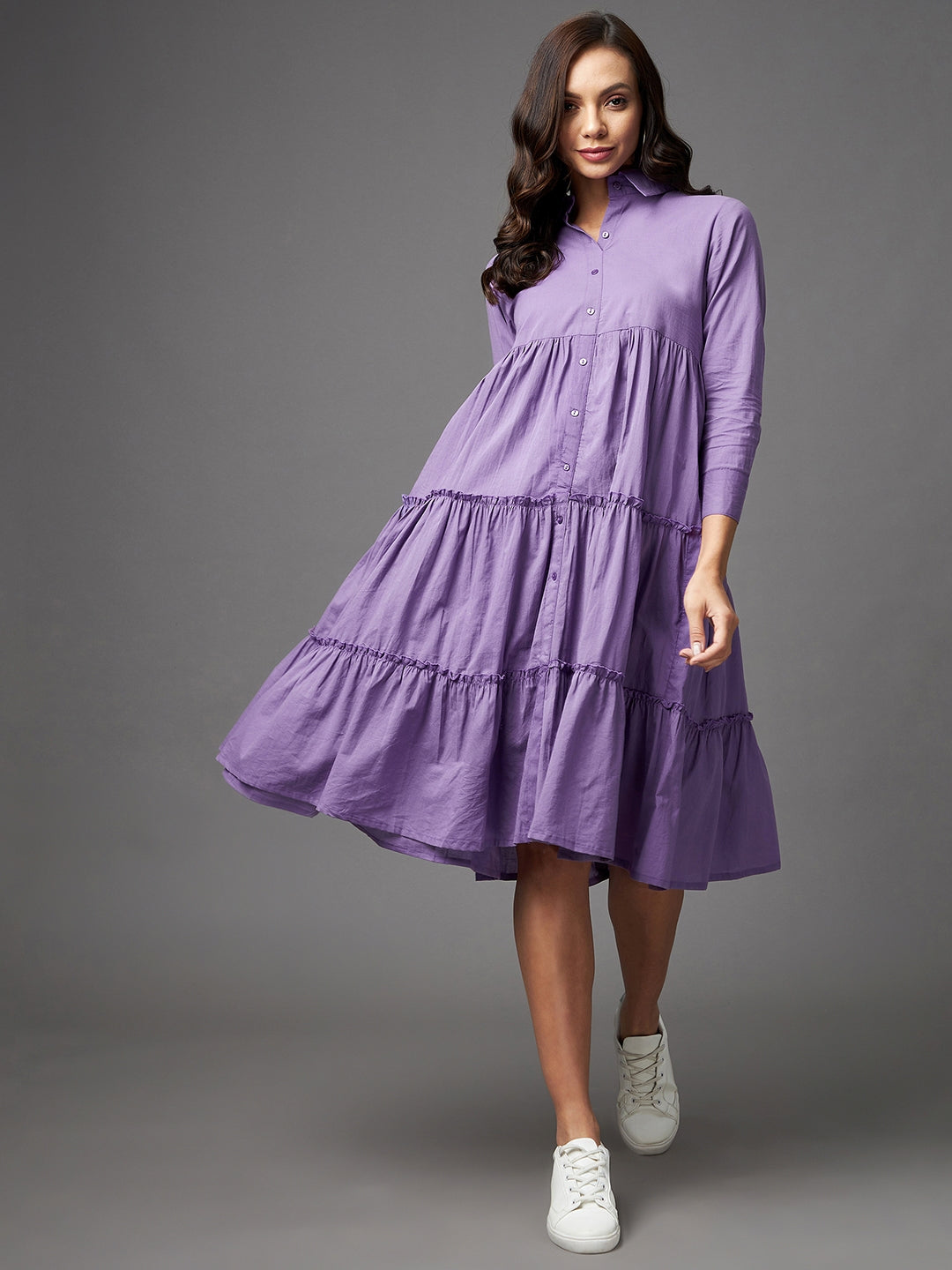 Women's Cotton A Line Dress - Azira