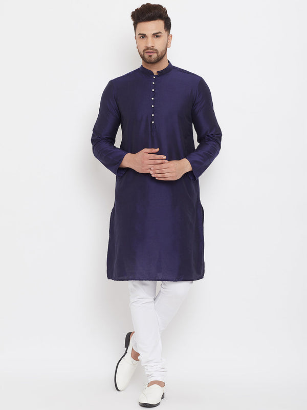 Men's Purple Cotton Kurta - Even Apparels