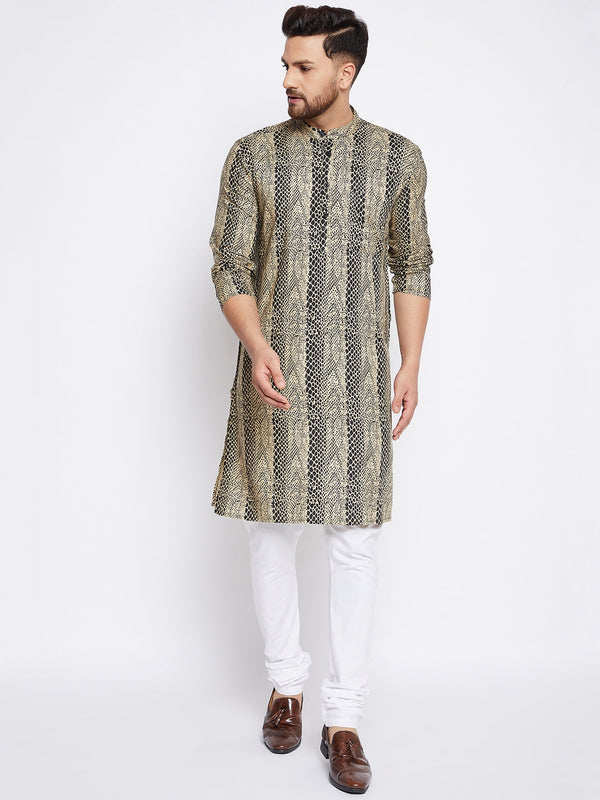 Men's Printed Design Straight Kurta - Even Apparels