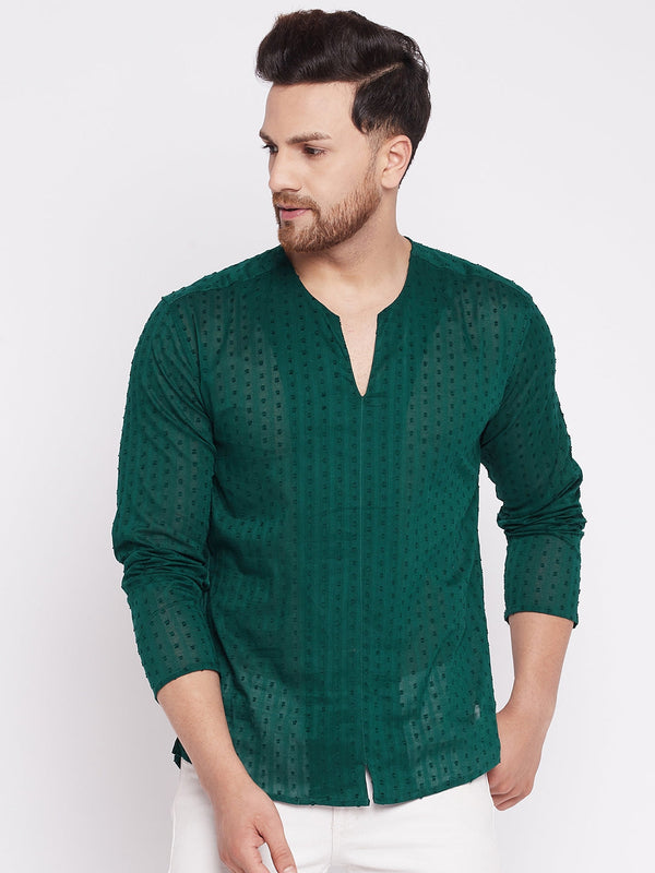 Men's Kurta with Slit Neckline -Even Apparels