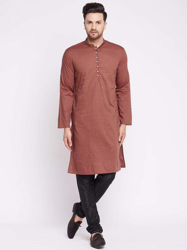 Men's Long Kurta with Band Collar -Even Apparels