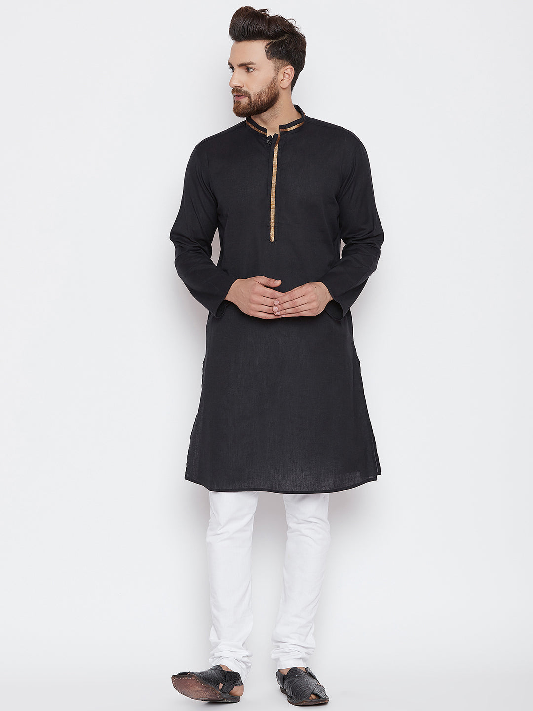 Men's Pure Cotton Kurta With Band Collar - Even Apparels