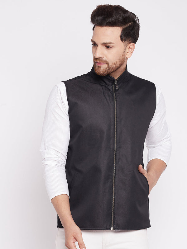 Men's Nehru Jacket With Welt Pockets -Even Apparels